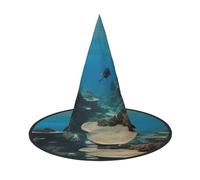 YANYU Underwater Ocean View Print Carnival Unisex Costume Halloween Witch Hat For Parties Masquerades Role-Playing