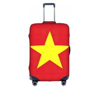 Yanyu Vietnamese flag Print Universal Suitcase Cover Elastic Washable Travel Luggage Protector Adult Luggage, White, M