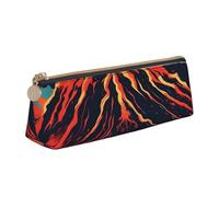 YANYU Volcano Print Functional Pencil Case Large Capacity 8.3 x 2.2 x 2.4In Triangle Pouch with Zipper