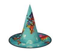 YANYU World Map Print Carnival Unisex Costume Halloween Witch Hat For Parties Masquerades Role-Playing