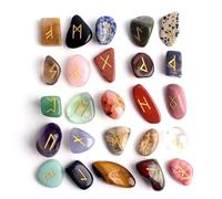 YanYue 25Pcs Freedom Natural Amethyst Crystal Runes Stones Irregular Divination Agate Rune Gift Decor-25pcs mixed stone