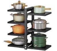YANYYGu Pots and Pans Organizer for Cabinet, Heavy Duty Pot Pan Rack under Sink Organizers and Storage，Kitchen Cabinet Organizer with 7 Adjustable Tiers
