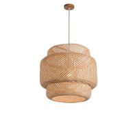 YANZHAOA Rattan Hanging Lamp Bamboo Lantern Pendant Lamp Modern Weave Single Light Pendant Ceiling Hanging Light with Adjustable Cord for Restaurant Dining Room Bedroom 30cm