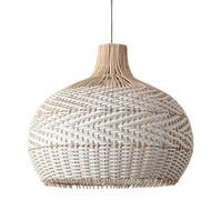 YANZHAOA Tengbian Pendant Lamping Silent Wind Handwoven Creative Decorative Craft Lamp E27 Vintage Basket Ceiling Light Wicker Rattan Hanging Chandelier For Tea Room, Study Room, Homestay