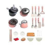 yanzisura Kitchen Playset Accessories, 28X Kids Pretend Cooking Playset, Educational Pretend Kitchen Accessories, Fun Utensils Cookware Toys Fun For Kids Cooking Joy