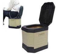 yanzisura Portable Camping Toilet, Foldable Potty Compact Toilet, Portable Outdoor Bathroom Potty Trash Bucket for Trailer Survival Campervan Travel Picnic Camping Hiking