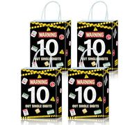 YanZonic 16pcs 10th Birthday Decorations For Boys Gift Bags, Caution 10 Year Old Boy Birthday Party Bag Bruh Im 10 Double Digits Birthday Boy Bags, Double Digits Birthday Boy Decorations Party Bag