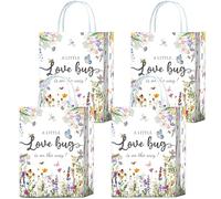 YanZonic 16pcs Love Bug Baby Shower Decorations Party Bags, A Little Love Bug Is On The Way Gift Bags, Little Bug Baby Shower Decorations Bug Party Supplies Bag