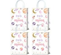 YanZonic 16Pcs Two The Moon Party Favor Bags - Gift Bags, Goodie Bags, Party Bags for Two The Moon Birthday Girl, 2 The Moon Birthday Decorations Girl, Girls 2nd Birthday Party Decor