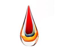 Yao Yuan Hand Blown Glass Sculpture, Statue and Murano Style Glass Figure, Red