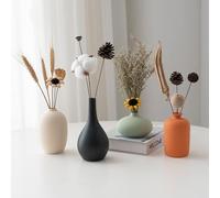 YAOBAOX Ceramic Vase Set of 4 for Modern Home Decor Minimalist Bohemian,Round Matte Vases for Dried Flowers&Pampas Grass Ceramic Decoration for Office,Shelf,Living Room,Bedroom,Entryway Decor