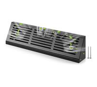 Yaocom 1 Pcs 18 Inch Baseboard Register Duct Opening Size Horizontal Stripes Design Vent Covers for Home Floor Wall Baseboard Air Covers Supply Floor Diffuser Including Screws(Black)