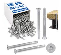 Yaocom 100 Pcs #14 x 3-1/4" Trailer Deck Screws Bulk Self Tapping Trailer Screws with Star Head Self Drilling Reamer for Trailers Flatbeds Fastening Wood to Steel Metal Construction Silver