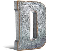 Yaocom 12" Metal Letter D Wall Decor Large Galvanized Letter 3D Signs Shelf Decoration Hanging or Freestanding Vintage Industrial Decor for Home Office Bookshelf Farmhouse Kitchen Apartment