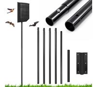Yaocom 15 FT Telescoping Purple Martin Bird House Bat House Pole with Ground Socket for Outdoor(Silver, Iron)