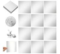 Yaocom 150 Packs Aluminum Metal Crafts DIY Foil 6 Inch x 6 Inch x 0.07 mm Thick for Art Project Aluminum Flashing Roll Wide Sheet Multipurpose Metal Sheets(Silver)