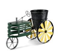 Yaocom 17" x 11" Metal Tractor Windmill Planter Decorative Tractor Flower Planter Outdoor Planters for Garden Backyard Lawn Deck Patio Ornament Decor Gift