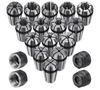 Yaocom 19 Pcs ER11 Spring Collet Set Er11 A M14 Thread Collet Clamping Nuts Precision Spring Collet Set for CNC Engraving Milling Lathe Chuck Tool, 1.0mm-7.0mm and 1/4, 1/8
