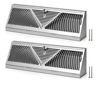 Yaocom 2 Pack 15 Inches Baseboard Register Vent Covers, Cold Rolled Steel Vent Covers for Home Floor Wall Floor Baseboard Diffuser, Easy Install Rust Prevention, Satin Nickel