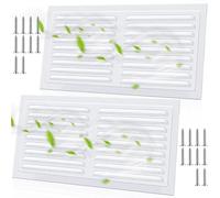 Yaocom 2 Pcs 14 x 6 Inch Aluminum Attic Vents Metal Gable Wall Shed Vent with Screen Mesh Square Louver Grille for Exterior Door House Attic Garage Ceiling