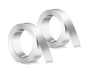 Yaocom 2 Pcs Stainless Steel Tape for Embossing Tool 1/2 Inch x 21 Feet Silver High Temperature Non Adhesive Stainless Steel Embossing Tape