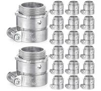 Yaocom 20 Pack 1 Inch Squeeze Connectors Fittings FMC Flexible Metal Conduit Squeeze Box Cable Connectors for EMT Electrical Conduit Fittings