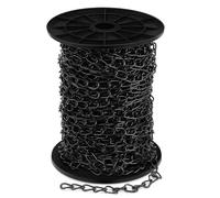 Yaocom 200 ft Jack Chain Galvanized Steel Hanging Chain Link Chain Black Chain Roll Chain Spool Metal Light Fixture Chain for Bird Feeders, Overhead Lights, Artworks, Flowerpots (1.3mm)
