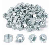 Yaocom 200 Pack 5/16"-18 Zinc Hex Nuts Electro Galvanized Finish Bright Silver UNC Coarse Thread Hex Nuts Bulk Compatible with Bolts and Threaded Rods of the Same Specification