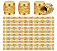 Yaocom 200 Pcs 1/4 Flare Brass Valve Cap HVAC Tool Bulk Round Compression Cap W/Neoprene Pipe O Ring Seal Refrigerant Locking Caps Plumbing Factories Supply