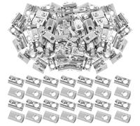 Yaocom 200 Pcs 4040 Series M6 T Nuts Half Roll in Spring Silver Thread Spring Carbon Steel European Standard T Nut for Aluminum Extrusion Profile