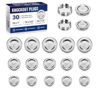 Yaocom 30 Pcs Knockout Seal Electrical Box 1''/ 3/4''/ 2'' Knockout Plugs Round Steel Removable Seal Cap for Closure Unused Box Outlets, Compatible with Size of the Conduit Pipe