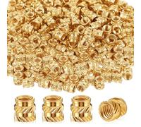 Yaocom 300 Pcs M4 Heat Inserts M4 x 6mm x 6mm Brass Threaded Inserts 3D Printing Knurled Metric Nuts for Plastic, 3D Printing Components