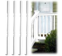 Yaocom 4 Pack Railing Spindles White Vinyl Deck Railing Colonial Style Deck Balusters for European Home Decorative Outdoor Stair Porch Fencing Railings (1 x 1 Sq x 34")