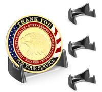 Yaocom 4 Pcs 1.69 Inch Metal Challenge Coin Display Stand Military Coin Holder Medallion Token Holder for Veterans Collectors Fits 2 Inches and up Coins Medals Pocket Watches (Black)