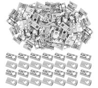 Yaocom 400 Pcs 4040 Series M8 T Nuts Half Roll in Spring Silver Thread Spring Carbon Steel European Standard T Nut for Aluminum Extrusion Profile