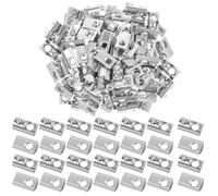 Yaocom 50 Pcs 3030 Series M6 T Nuts Half Roll in Spring Silver Thread Spring Carbon Steel European Standard T Nut for Aluminum Extrusion Profile