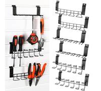 Yaocom 6 Pcs Slatwall Screwdriver Holders Pegboard Organizer Slatwall Hooks Hangers Plier Holders Accessory Multi Tool Organizer Racks for Garage Shop Retail Store Display, 2 Size 3 Style (Black)