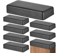 Yaocom 8 Pcs 2 x 4 Inches Galvanized Fence Post Caps for True 1-1/2" x 3-1/2" Steel Post Covers for Decks or Corridors Mailbox (Black)