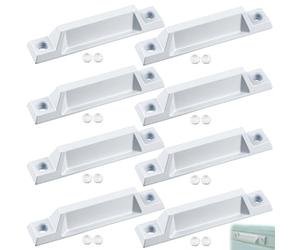 Yaocom 8 Pcs Deluxe Sash Lifter, 3-5/16", White Die-cast Zinc Construction for Compression Resistance, Screws Not Included