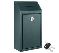 Yaocom Metal Donation Cash Box Collection Safe Suggestion Box with Lock Wall Mounted Mailbox Delivery Ballot Container for Home Office Outdoor Door
