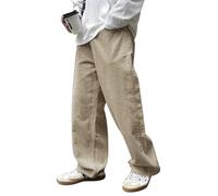 YAODAMAI Männer schlanke und drapierte amerikanische Casualhose 2025 neu Herbst- und Frühlingsmodell lockere gerade Hosen mit modifiziertem Beinpassung Bodenhose für Männer