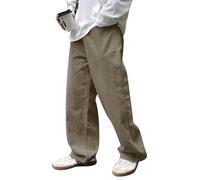 YAODAMAI Männer schlanke und drapierte amerikanische Casualhose 2025 neu Herbst- und Frühlingsmodell lockere gerade Hosen mit modifiziertem Beinpassung Bodenhose für Männer