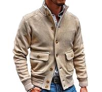 YAODAMAI Men's Solid Color Stand -up Collar Jacket Korean Version of The Collar Solid Color Casual Jacket Jacket Jacket