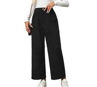 YAODAMAI Women's Autumn and Winter Retro Fashion Solid Color Casual Versatile Nine-Point Straight Pants