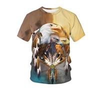 YAODANGM 3D Printed Dream Network Animal Eagle Men's Novelty t-Shirts Summer Short Sleeve Tees Tops Realistic Graphic Shirt