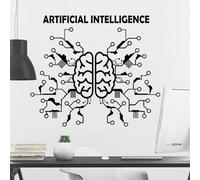 YAODANGM Artificial Intelligence Wall Stickers, Brain Neural Network Computer Vinyl Stickers, Technology Office Studio Decals