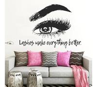 YAODANGM Eyelash Extension Wall Stickers, Eyebrow Beauty Salon Introduction, Makeup Wall Stickers, Vinyl Art, Fun Wall Art Decals