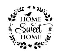 YAODANGM Sweet Home Wall Stickers, Removable Artistic Vinyl, Family Introduction Wall Stickers, Wreath, Entrance Living Room Decoration
