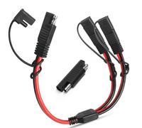 YAODHAOD 14AWG SAE 1 to 2 Y Splitter Extension Cable, 30cm SAE DC Power Automotive Connector Cable, Quick Connect Disconnect Solar Panel Charging Connection and Transfer