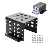 YAODHAOD 2.5 HDD Mounting Rack, Aluminum Hard Drive Storage Bracket, Mount 4 x 2.5 Inch SSD/HDD into 3.5 Inch Drive Bay ,State Drive Hard Disk Cage for PC, Server, NAS Cooling - 1PCS